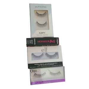 LASH BUNDLE 3 Pairs, Tweezers, mini Lancome mascara ($48 Value)